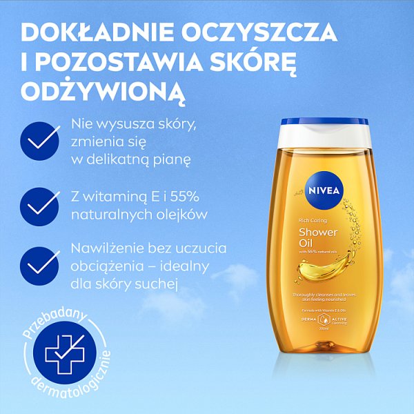 Pielęgnujący olejek pod prysznic Nivea Natural Oil 200 ml
