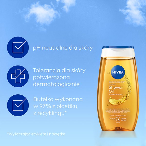 Pielęgnujący olejek pod prysznic Nivea Natural Oil 200 ml