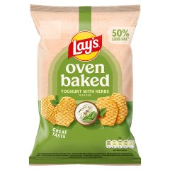 Lay's Oven Baked Pieczone formowane chipsy ziemniaczane o smaku jogurtu z ziołami 110 g