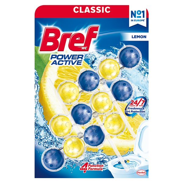 Bref WC Power Active Lemon Zawieszka myjąco-zapachowa do WC 3 x 50 g