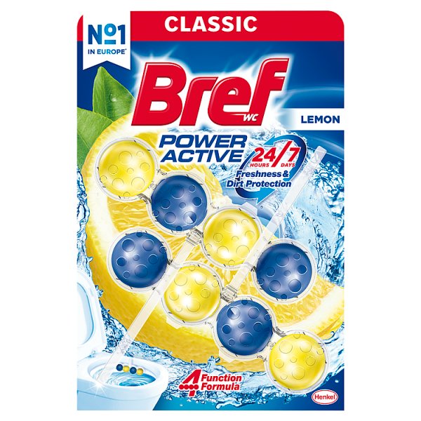 Bref WC Power Active Lemon Zawieszka myjąco-zapachowa do WC 2 x 50 g