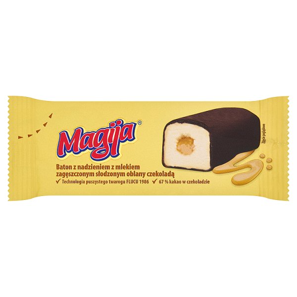 Magija Baton z nadzieniem z mlekiem zagęszczonym słodzonym oblany czekoladą 40 g