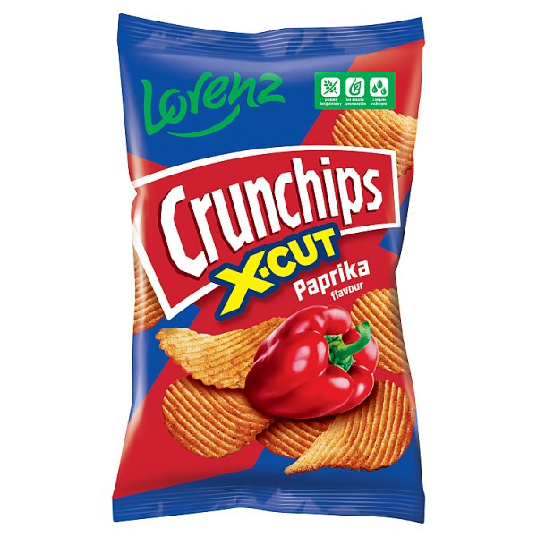Crunchips X-Cut Chipsy ziemniaczane o smaku paprykowym 130 g