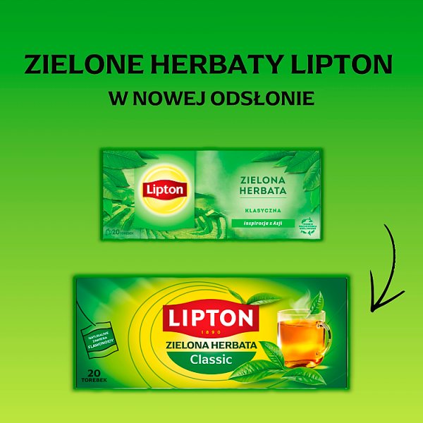 Lipton Classic Zielona herbata 26 g (20 torebek)