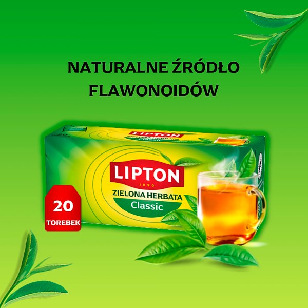 Lipton Classic Zielona herbata 26 g (20 torebek)