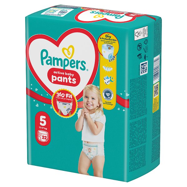 Pampers Active Baby Pieluchomajtki Rozmiar 5, 22 szt., 11kg-17kg