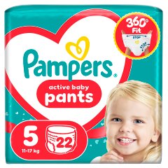 Pampers Active Baby Pieluchomajtki Rozmiar 5, 22 szt., 11kg-17kg