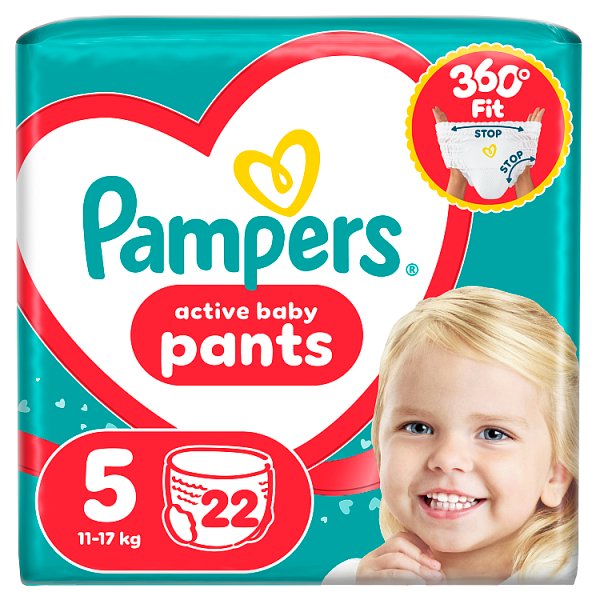 Pampers Active Baby Pieluchomajtki Rozmiar 5, 22 szt., 11kg-17kg