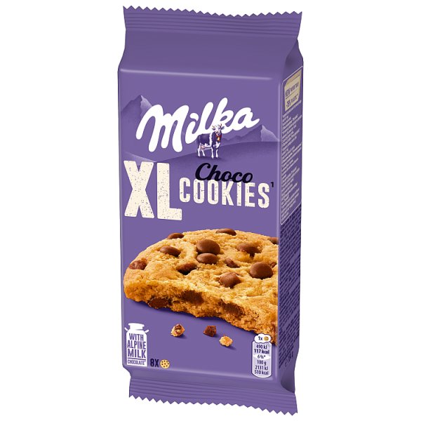 Milka XL Cookie Choco, ciastka z kawałkami mlecznej czekolady - 184 g