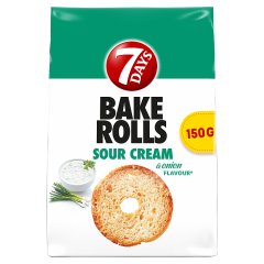 7Days Bake Rolls chipsy chlebowe o smaku śmietanowo cebulowym - 150 g