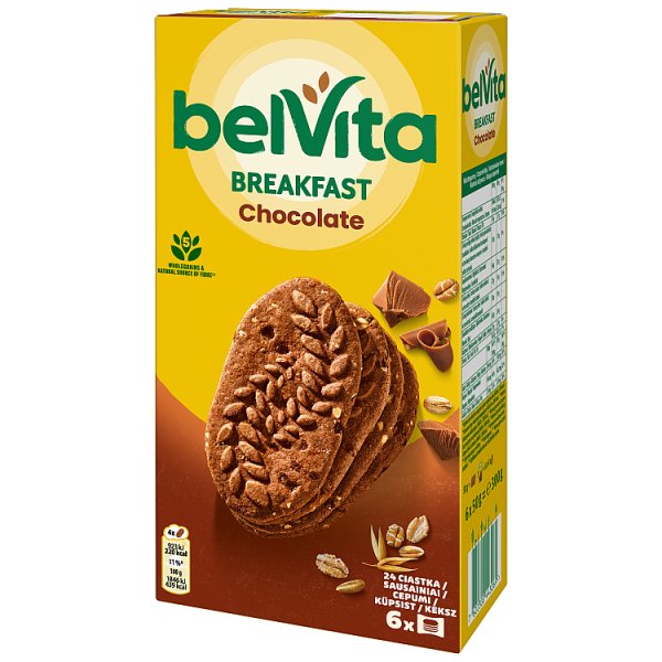 belVita ciastka zbożowe o smaku kakaowym z kawałkami czekolady ciastka zbożowe - 300 g