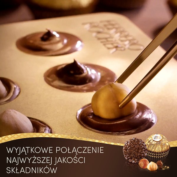 Ferrero Rocher Chrupiący wafelek z kremowym nadzieniem i orzechem laskowym w czekoladzie 200 g