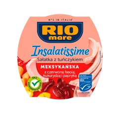Rio Mare Insalatissime Sałatka z tuńczykiem meksykańska z czerwoną fasolą kukurydzą i papryką 160 g