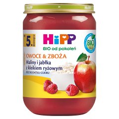 HiPP BIO Owoce & Zboża Maliny i jabłka z kleikiem ryżowym po 5. miesiącu 190 g