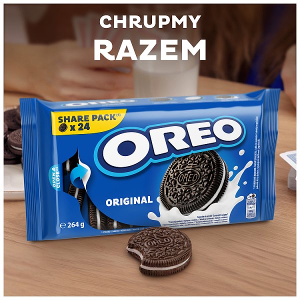 OREO Original ciasteczka z nadzieniem o smaku waniliowym z dodatkiem kakao 24 sztuki 264 g