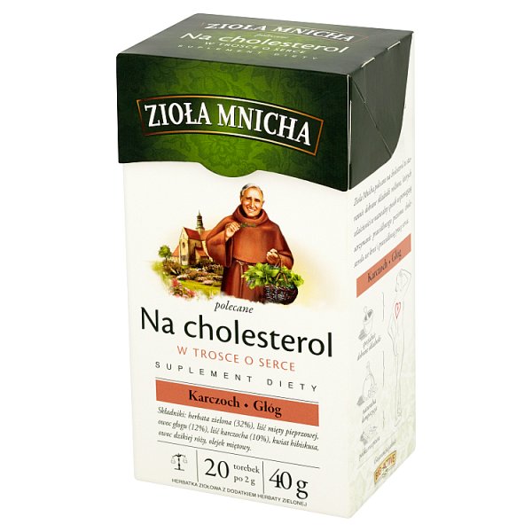 Zioła Mnicha Na cholesterol Suplement diety Herbatka ziołowa 40 g (20 torebek)