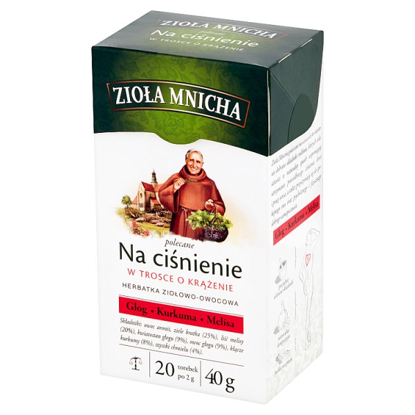 Zioła Mnicha Na ciśnienie Herbatka ziołowo-owocowa 40 g (20 x 2 g)