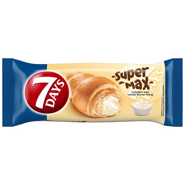 7Days Super Max rogalik z ciasta francuskiego z nadzieniem o smaku waniliowym - 60 g