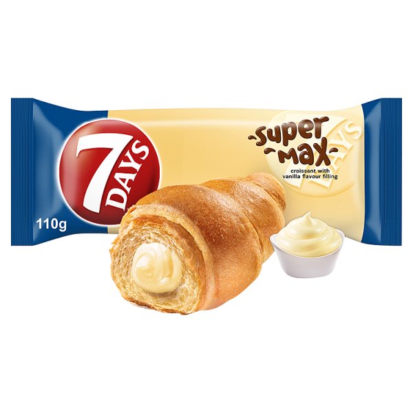7Days Super Max rogalik z ciasta francuskiego z nadzieniem o smaku waniliowym - 60 g