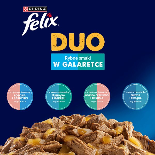 Felix Duo Karma dla kotów rybne smaki w galaretce 340 g (4 x 85 g)