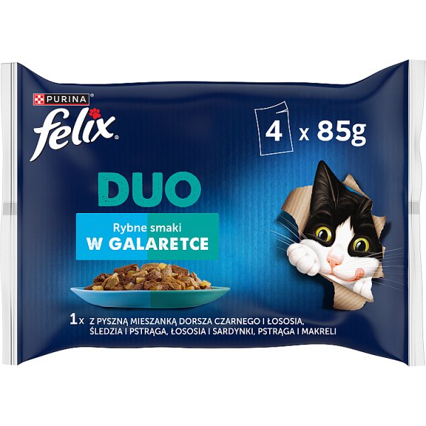 Felix Duo Karma dla kotów rybne smaki w galaretce 340 g (4 x 85 g)
