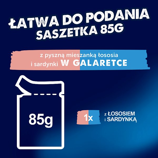 Felix Duo Karma dla dorosłych kotów z pyszną mieszanką łososia i sardynki w galaretce 85 g