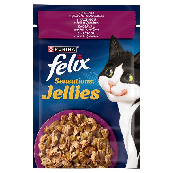 Felix Sensations Jellies Karma dla kotów z kaczką w galaretce ze szpinakiem 85 g