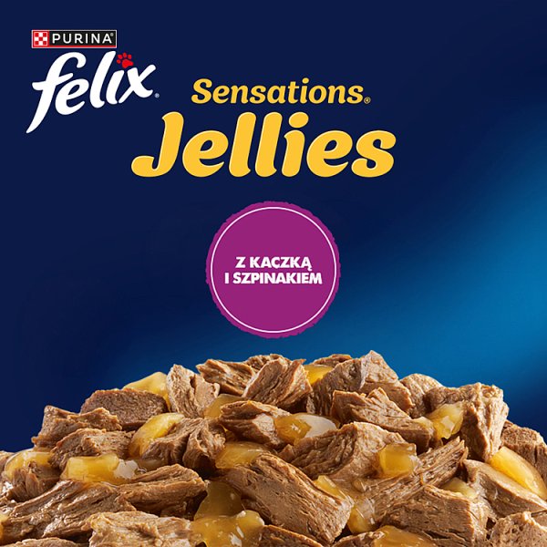 Felix Sensations Jellies Karma dla kotów z kaczką w galaretce ze szpinakiem 85 g