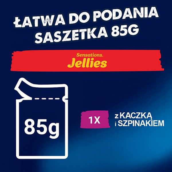 Felix Sensations Jellies Karma dla kotów z kaczką w galaretce ze szpinakiem 85 g