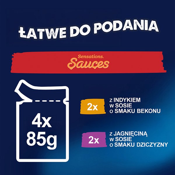 Felix Sensations Sauces Karma dla dorosłych kotów wiejskie smaki w sosie 340 g (4 x 85 g)