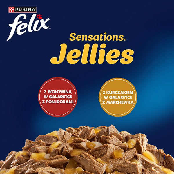 Felix Sensations Jellies Karma dla kotów wiejskie smaki w galaretce z warzywami 340 g (4 x 85 g)