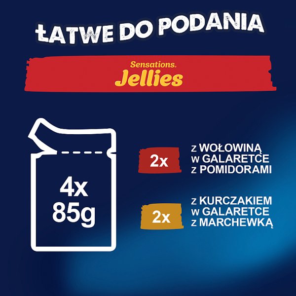 Felix Sensations Jellies Karma dla kotów wiejskie smaki w galaretce z warzywami 340 g (4 x 85 g)