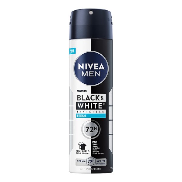 Nivea Black&amp;White Invisible Fresh Antyperspirant Spray 150 ml
