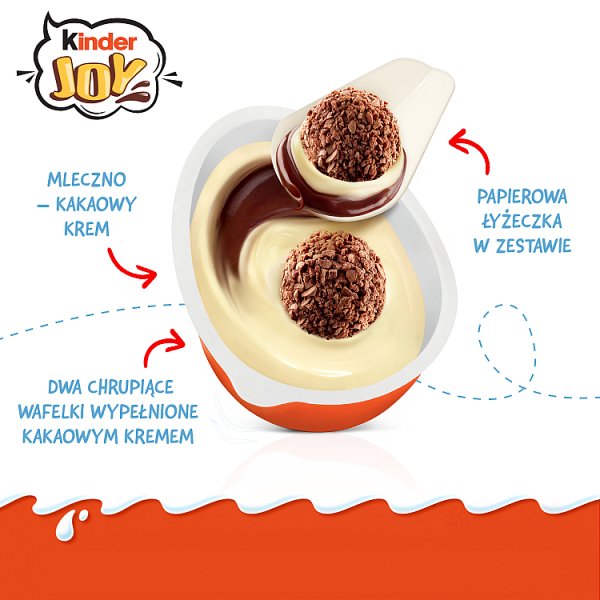 Kinder Joy Chrupiące wafelki posypane kakao w kremie z niespodzianką 20 g