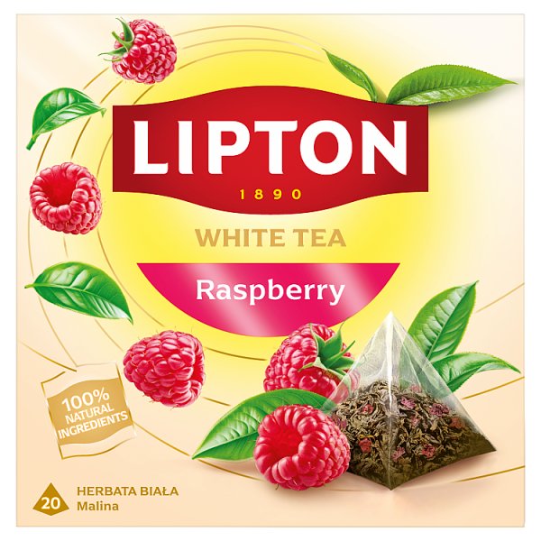 Lipton Herbata biała malina 30 g (20 torebek)