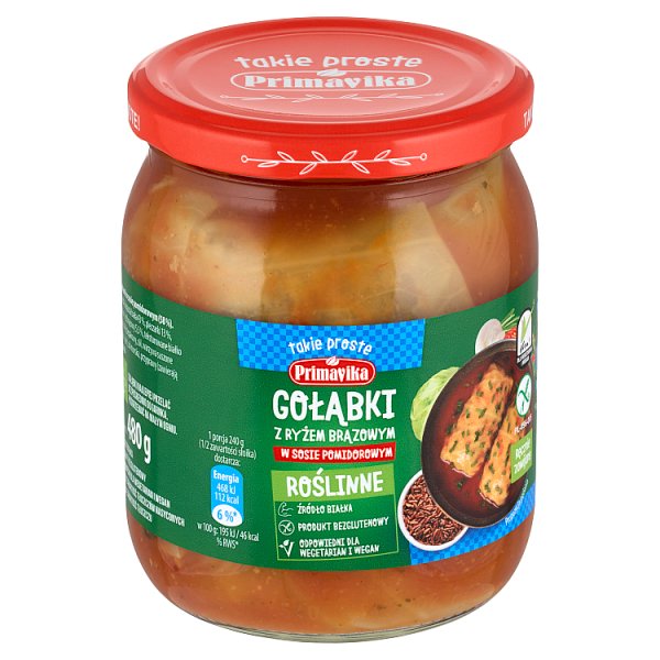 Primavika Gołąbki z ryżem brązowym w sosie pomidorowym 480 g