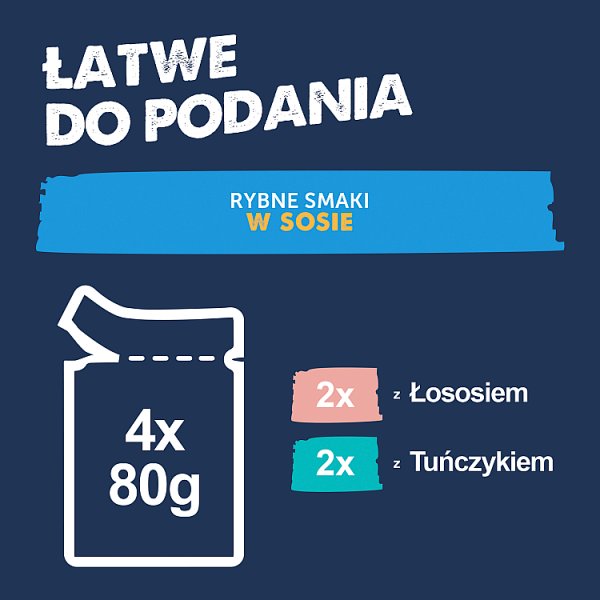 Felix Tasty Shreds Karma dla dorosłych kotów rybne smaki w sosie 320 g (4 x 80 g)