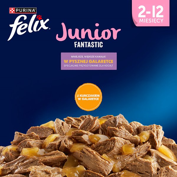 Felix Fantastic Junior Karma dla kociąt kurczak w galaretce 85 g