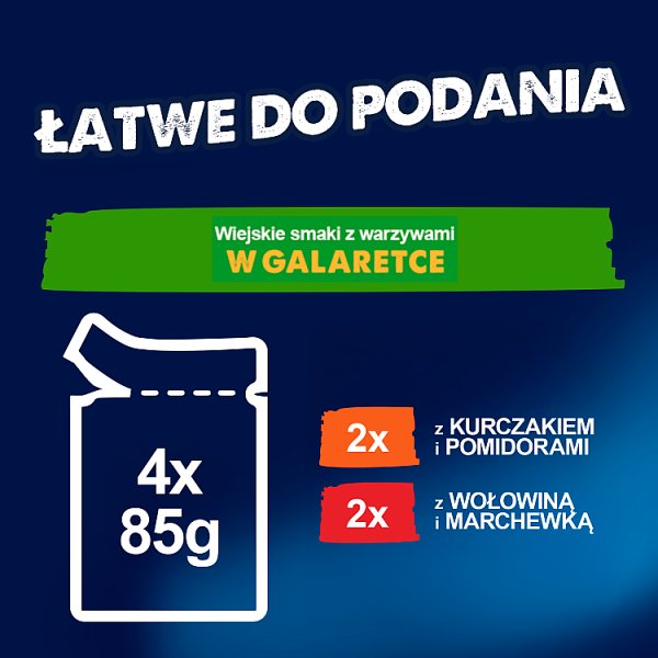 Felix Fantastic Karma dla kotów wiejskie smaki z warzywami w galaretce 340 g (4 x 85 g)
