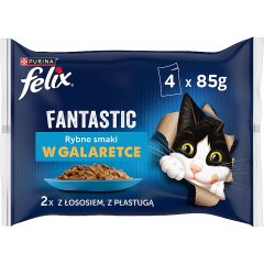 Felix Fantastic Karma dla dorosłych kotów rybne smaki w galaretce 340 g (4 x 85 g)