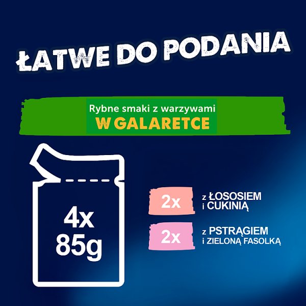 Felix Fantastic Karma dla dorosłych kotów rybne smaki z warzywami w galaretce 340 g (4 x 85 g)