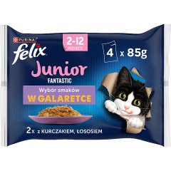 Felix Fantastic Junior Karma dla kociąt wybór smaków w galaretce 340 g (4 x 85 g)