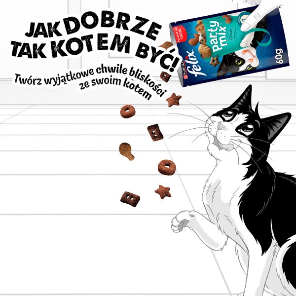 Felix Party Mix Ocean Przekąski o smaku łososia dorsza czarnego i pstrąga 60 g