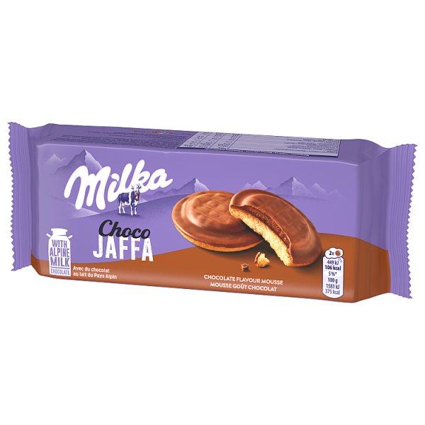 Milka Choco Mousse, biszkopty z pianką o smaku czekoladowym oblane mleczną czekoladą - 128 g