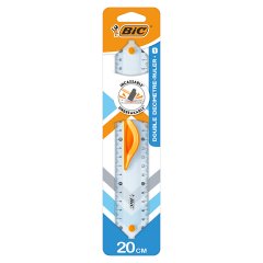 BIC Double Ruler 20cm linijka Blister 1szt