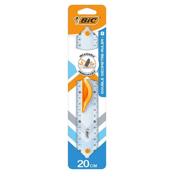 BIC Double Ruler 20cm linijka Blister 1szt