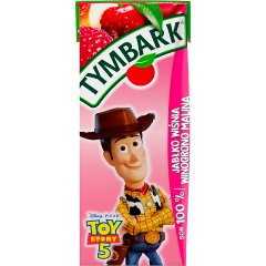 Tymbark Sok 100 % jabłko wiśnia winogrono malina 200 ml