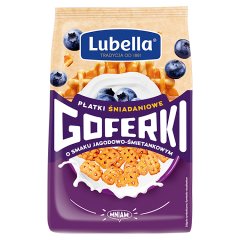 Lubella Płatki śniadaniowe goferki o smaku jagodowo-śmietankowym 400 g
