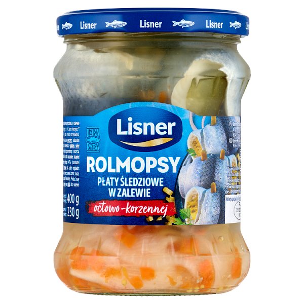 Lisner Rolmopsy płaty śledziowe w zalewie octowo-korzennej 400 g