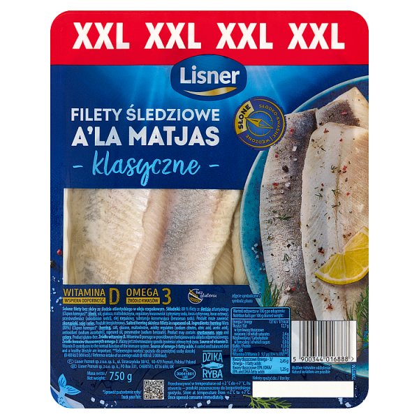 Lisner Filety śledziowe a'la matjas klasyczne 750 g